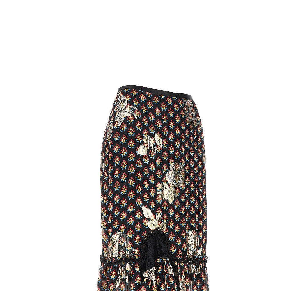 Etro Silk Long Skirt With Fil Coupé Roses - Picture 2 of 3